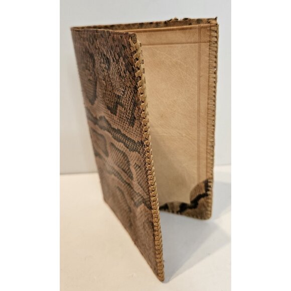 Old Vintage Hand Made Snakeskin & Leather Large Wallet Bi-Fold Good Shape - Picture 2 of 14